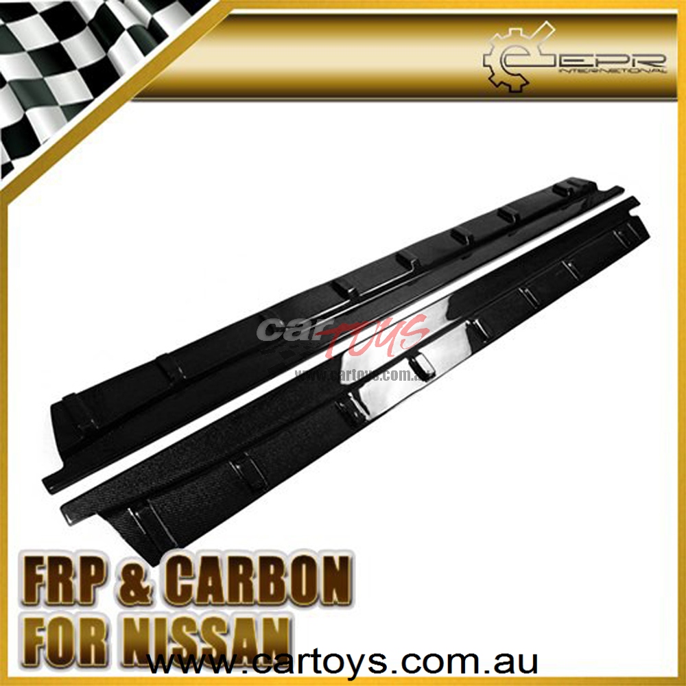 FITS Nissan 2009-2010 FITS Nissan R35 GTR Carbon Fiber Arios Style Side Skirt Under Board Glossy Fibre Door Accessories Racing