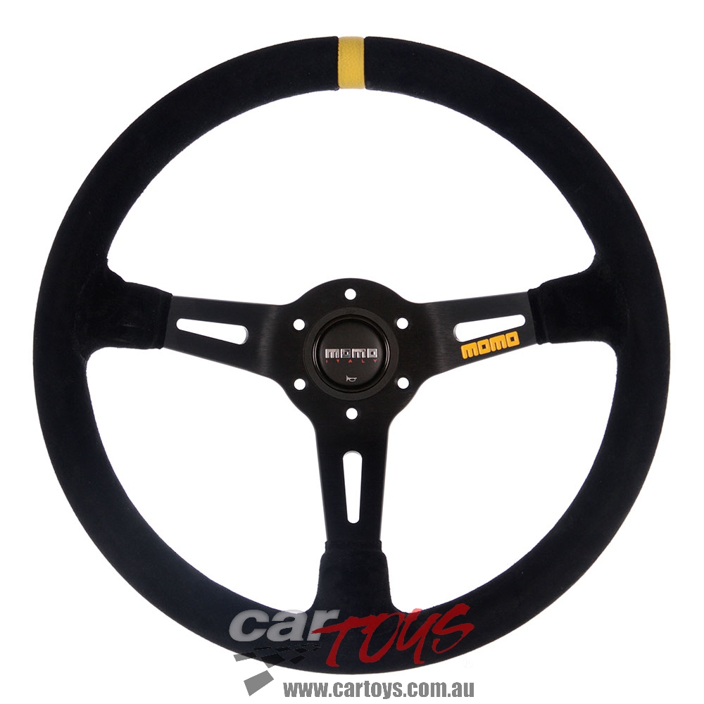 MOMO MOD.08 Steering Wheel 350mm Black Spokes Black Suede 11150085221R 100% Genuine MOMO