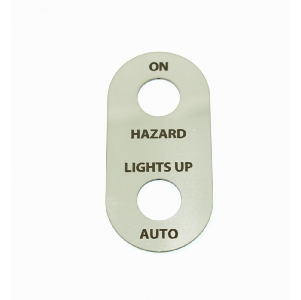 Jass Performance HEADLIGHTS HAZARD SWITCH FACE PLATE ONLY STAINLESS BRUSHED