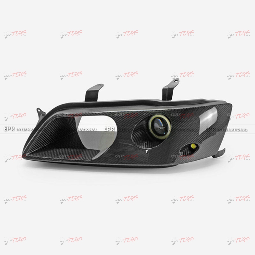 Evolution EVO 7 8 9 Left Side Vented Headlight Air Duct with LED Projector Light (RHD, passenger side) Carbon Fibre