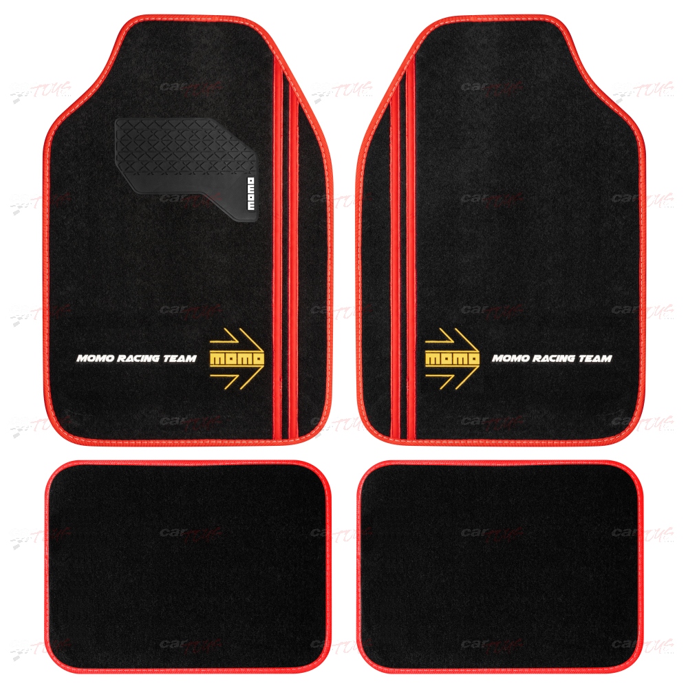 The MOMO Floor Mat SPORT BLACK / RED (SET OF 4)