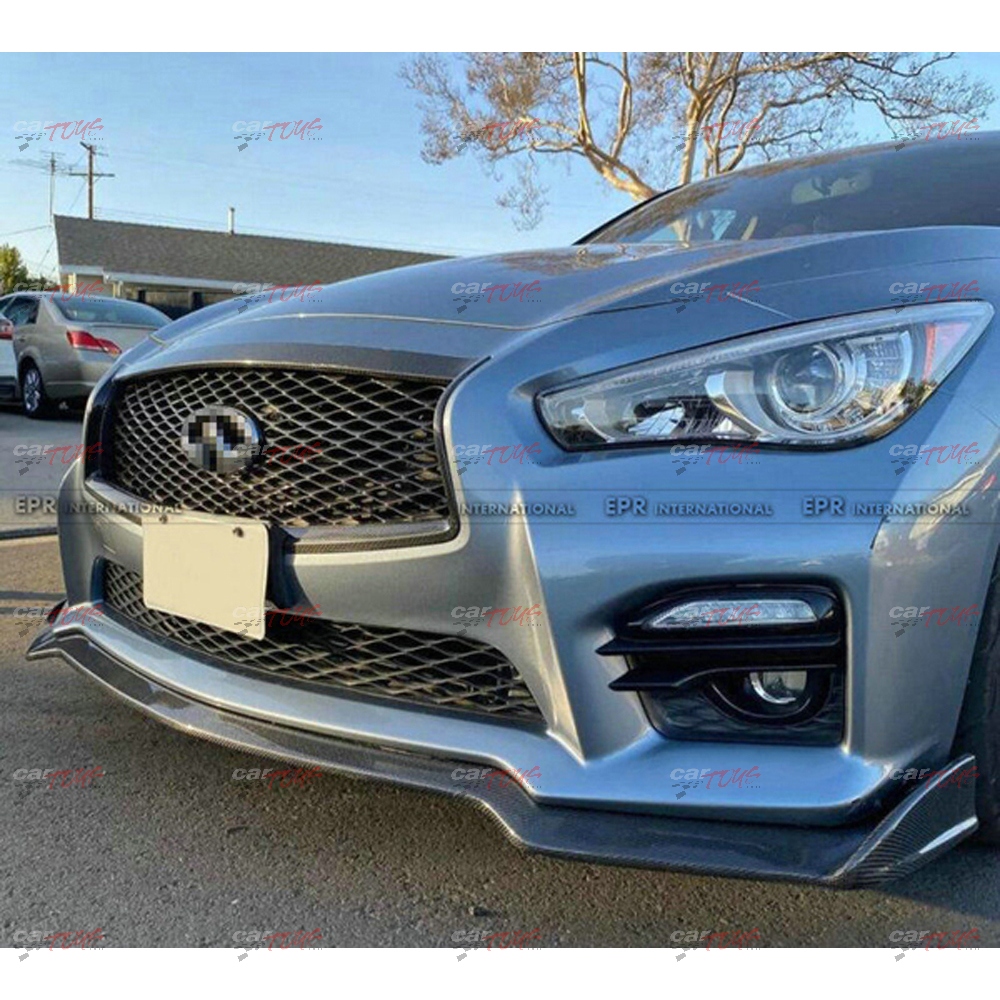 18+ Infiniti Q50 V37 OE type front grill (Facelift) (stick on type) Dry Carbon