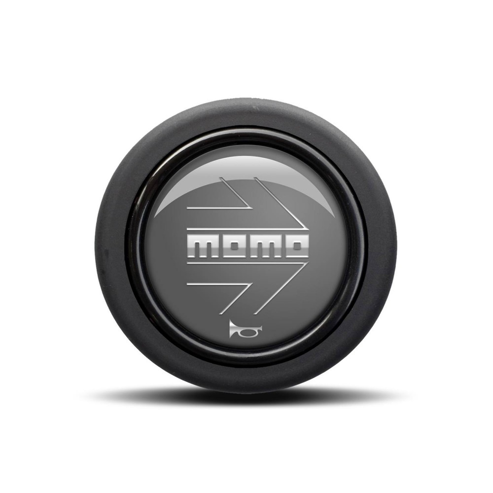 MOMO Horn Button ARROW POLISHED ANTHRACITE (ROUND LIP) 2P