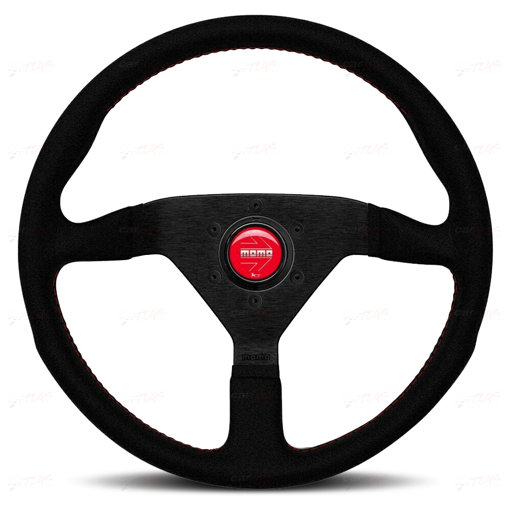 MOMO Montecarlo Alcantara Steering Wheel Red stitch Suede 350mm VMCALREDST35R
