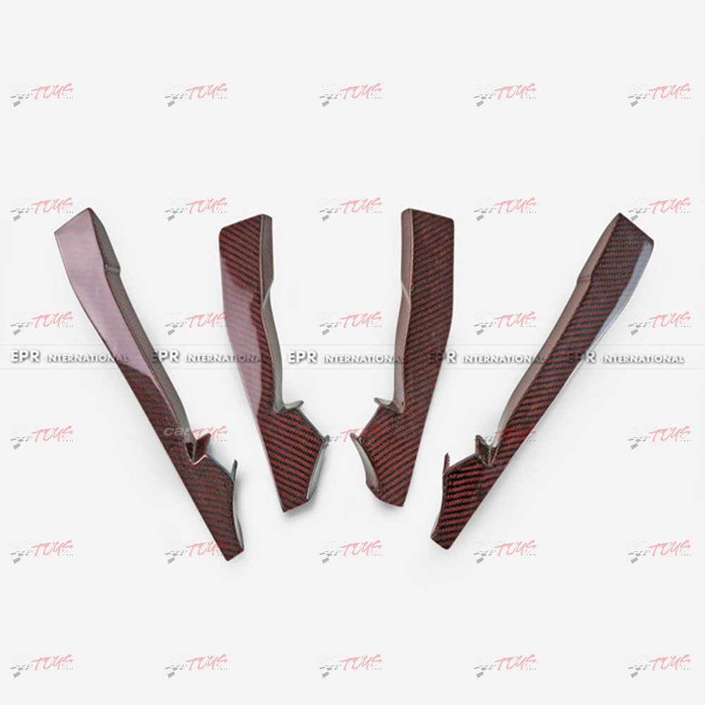 17 onwards Civic Type R FK8 VRSAR2 Style Front Bumper Canard 4Pcs