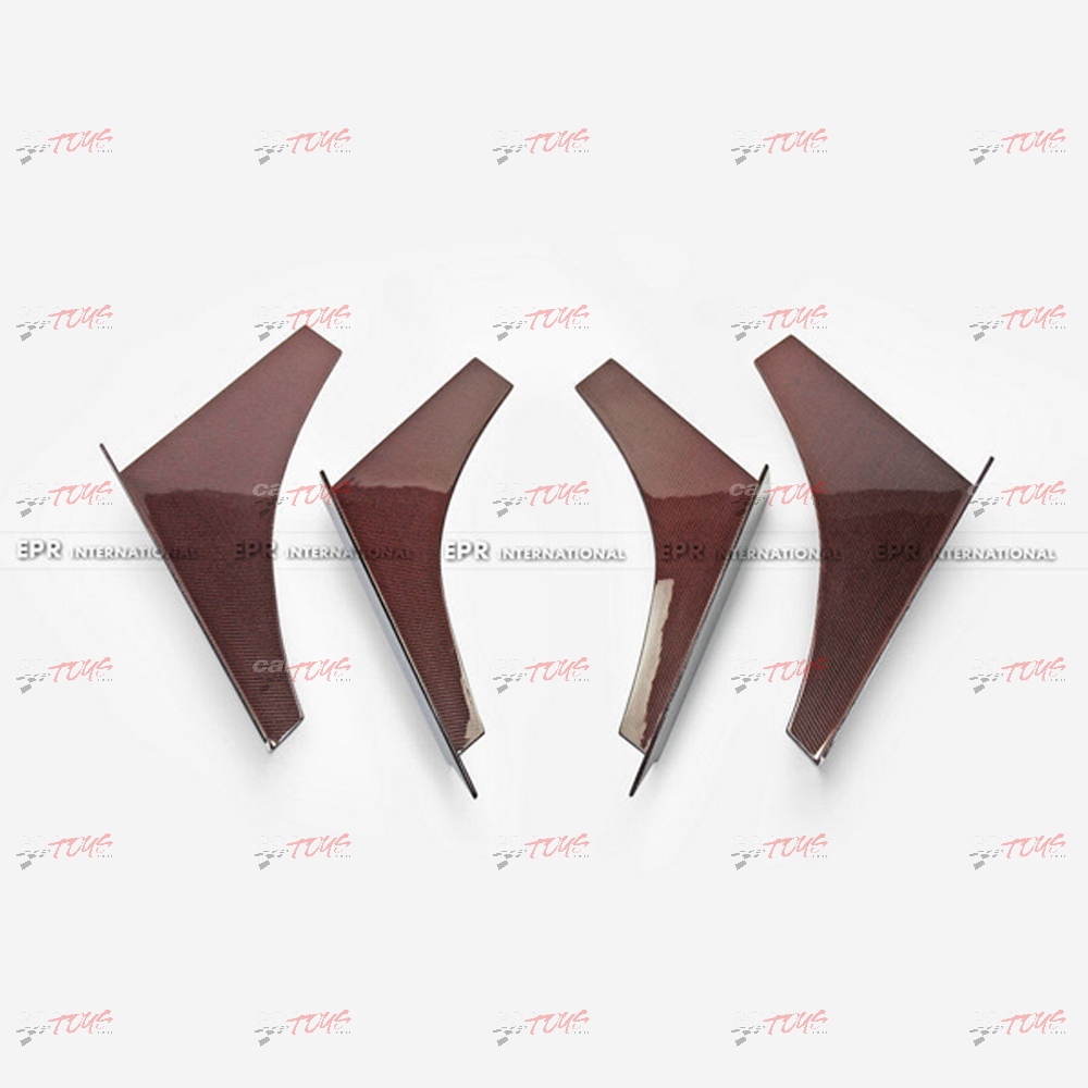 Mitsubishi EVO 7 8 9 VTX Cyber  Canard 4 Pcs Large Type 2 (Fit EVO 7 8 9) RED Carbon Fibre