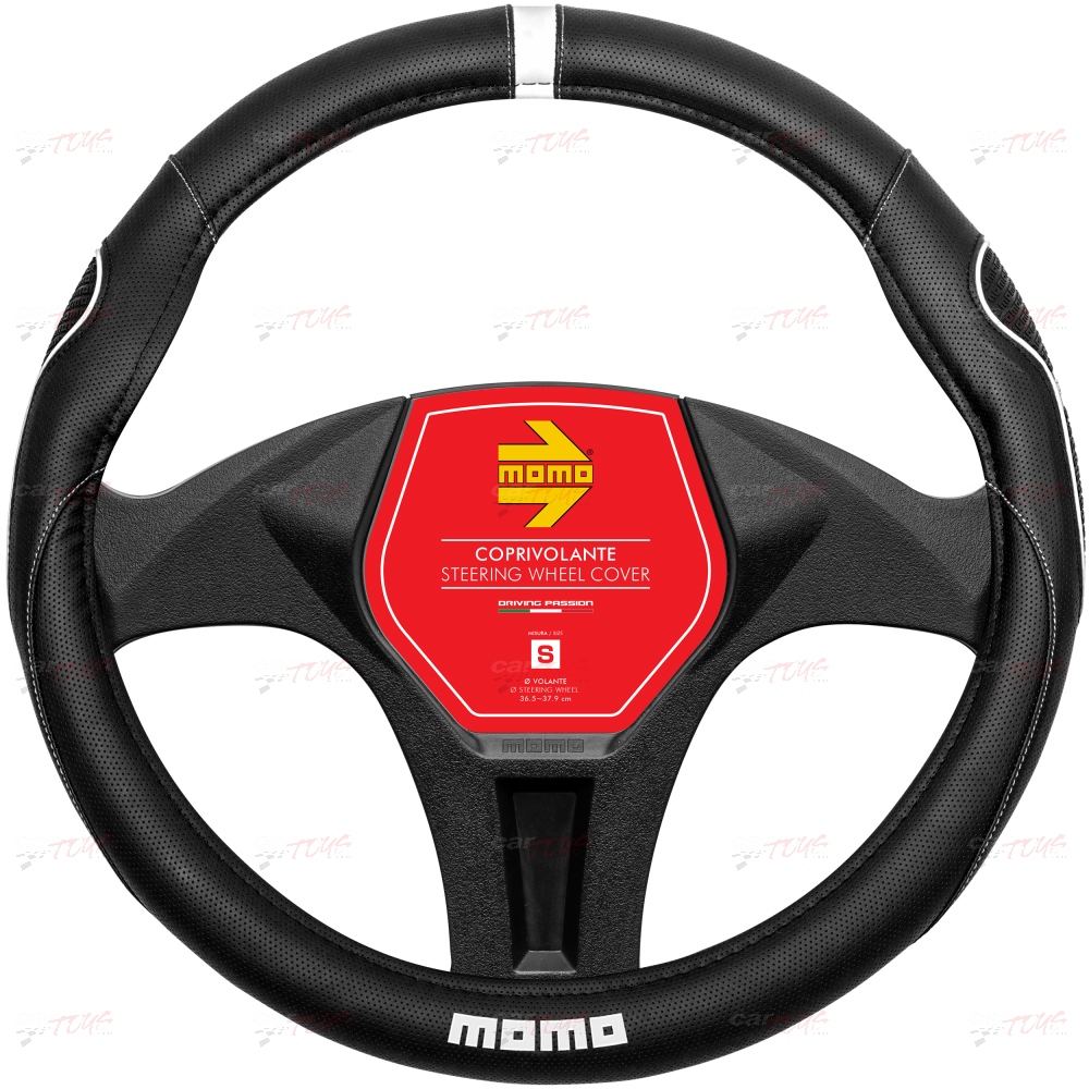 MOMO Steering wheel cover SUPERGRIP BLACK/WHITE MEDIUM SWC014BW